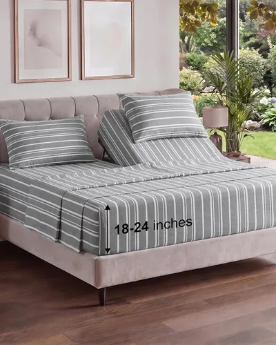 Vista 263 de Extra Deep Twin XL Sheet Set - 3 Piece College Dorm Room - White 01-Blanco