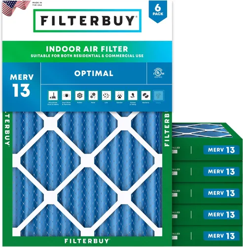 Vista 25 de Filterbuy Filtro de aire MERV 13 de 8 x 14 x 1 pulgadas para defensa óptima contra el humo y la alergia (paquete de 6), repuesto de filtros