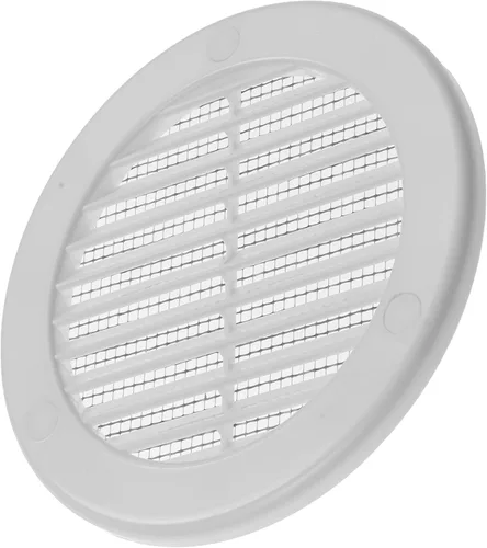 Vista 8 de Vent Systems Cubierta de ventilación blanca Soffit de 4 pulgadas (dimensiones de apertura), rejilla de ventilación redonda de plástico, pantalla