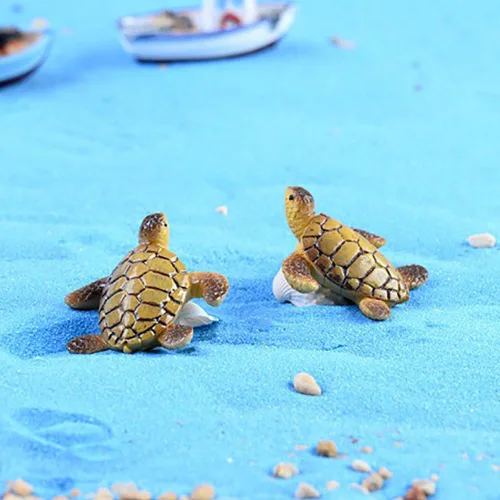 Vista 4 de 10 figuras miniatura de resina de tortuga marina de playa, decoración de pecera, jardín de hadas, casa de muñecas, decoración de paisaje