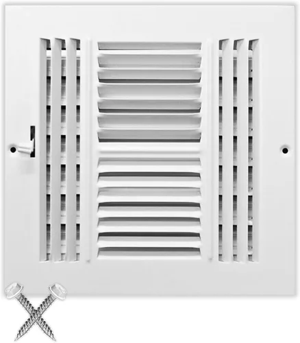 Vista 36 de HVAC Premium Rejilla de Suministro de Aire de 1 Vía de 10'' X 6'' - Tapa de Ventilación y Difusor - Cara Plana Estampada - Blanco