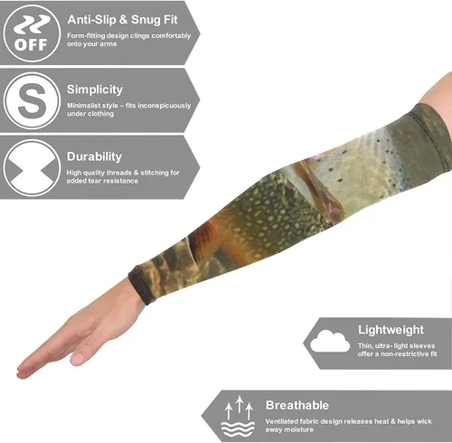 Vista 3 de Brook - Mangas de compresión para brazo de pesca con mosca, protección solar, para hombres y mujeres