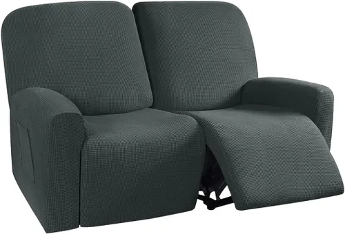Vista 27 de vctops Fundas elásticas resistentes al agua, para sofá reclinable, suaves y lisas, con correa elástica antideslizante, protector de muebles
