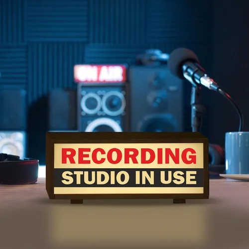 Vista 3 de Letrero LED Retro de Estudio de Grabación, Caja de Luz para Habitación Insonorizada, Luz de Estudio de Grabación en Uso para Streamers, Podcasters