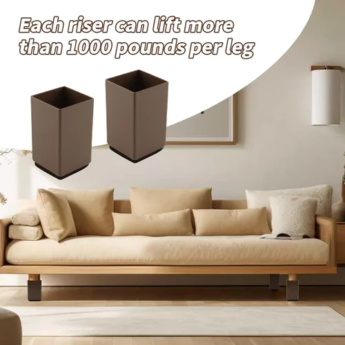 Vista 5 de 4 elevadores de cama de 2 pulgadas, sofá de mesa para muebles, elevador de 1.6 pulgadas de ancho y 2 pulgadas de alto ,Elevadores