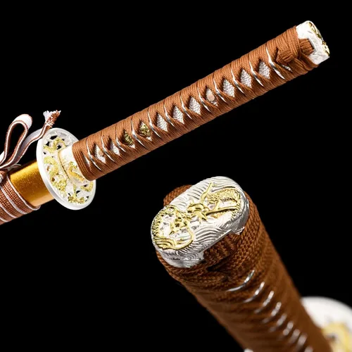 Vista 7 de Japanese Katana Sword Real Authentic,Full Tang,Functional,Practical,1060 high Carbon Steel,Hademade Heat Tempered Full Hand Forged Traditional