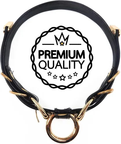 Vista 4 de Gargantilla de cuero con anillo tórico de oro punk hecho a mano con cierre de hebilla collar ajustable para mujer