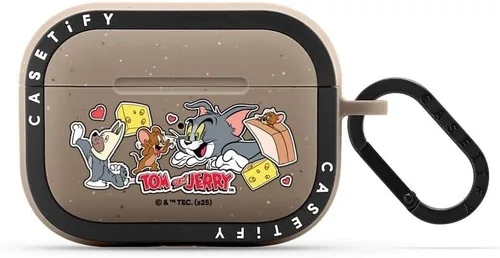 Vista 44 de CASETiFY AirPods Pro (1ª/2ª Gen) Estuche Bounce con Anillo [Colaboración Frozen] - Copo de Nieve de Anna - Taupe Mate
