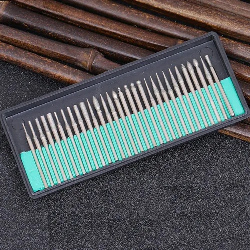 Vista 4 de Ryoma Brocas de diamante para herramientas rotativas de metal para carpintería de metal, para tallado, vástago de 3/32 pulgadas (0.093 in), paquete
