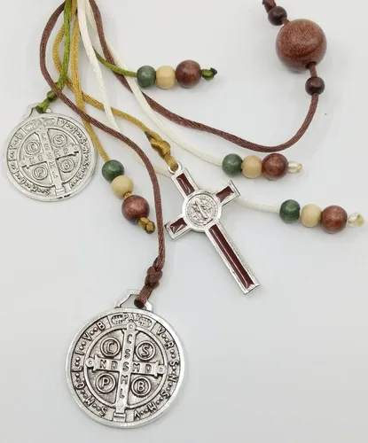 Vista 7 de San Benito Católica Casa Bendición con San Benito de Nursia Tarjeta, llavero, la oración del Señor Santo Patrón de Europa San Benito Percha