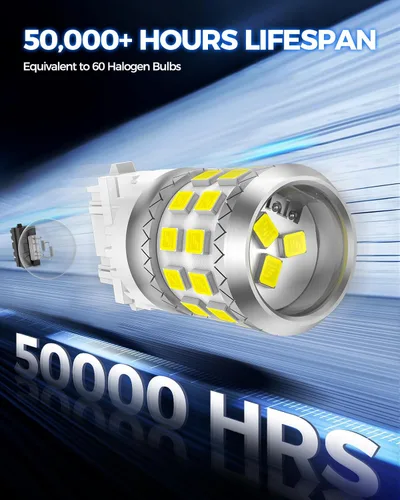 Vista 6 de Marsauto Focos LED de reversa mejorados 3157 3156, luz trasera de estacionamiento, DRL, luz de freno con proyector para reemplazo de focos 3047 3457