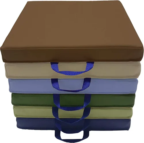 Vista 9 de SoftScape - Cojines de piso cuadrados de 15 pulgadas con asas; asientos flexibles para la educación a distancia en el hogar, guardería, preescolar