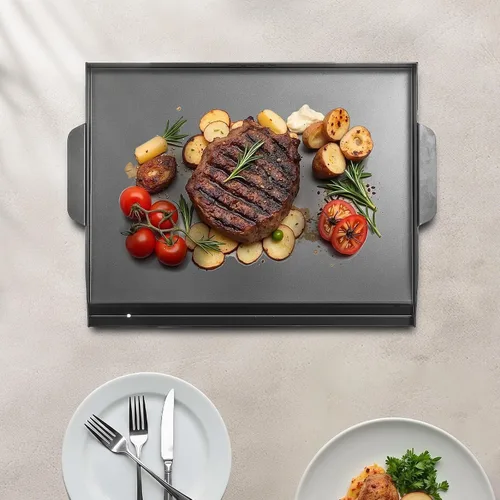 Vista 8 de VEVOR Plancha de Acero al Carbono, Plancha Plana Universal Rectangular de 20x16 Pulgadas, Plancha de Parrilla de Gas para Barbacoa, Teppanyaki