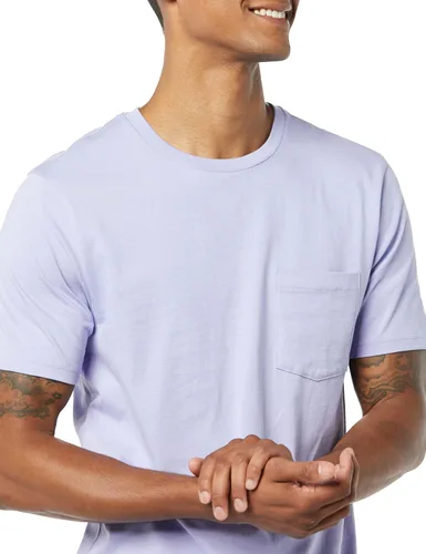 Vista 6 de Tienda Essentials Camiseta ajustada de manga corta con cuello redondo para hombre, paquete de 2