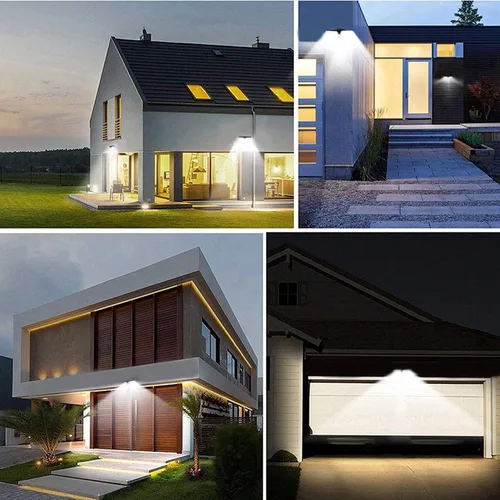 Vista 6 de Luces solares con sensor para exteriores, 30 LED, inalámbricas, impermeables, de seguridad, con sensor de movimiento solar, luces de pared