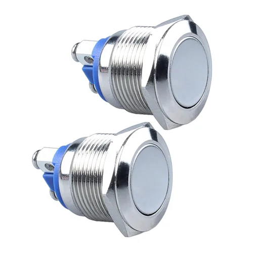 Vista 17 de Paquete de 2 interruptores de botón momentáneos de metal de 0.630 in, impermeables, IP66, terminales de tornillo antivandálicos de 12 V, 24 V, 36 V