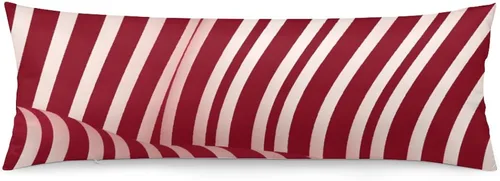 Vista 9 de Funda de almohada corporal con encanto, muñeco de nieve, copo de nieve, primera Navidad en rojo, funda de almohada larga con cremallera