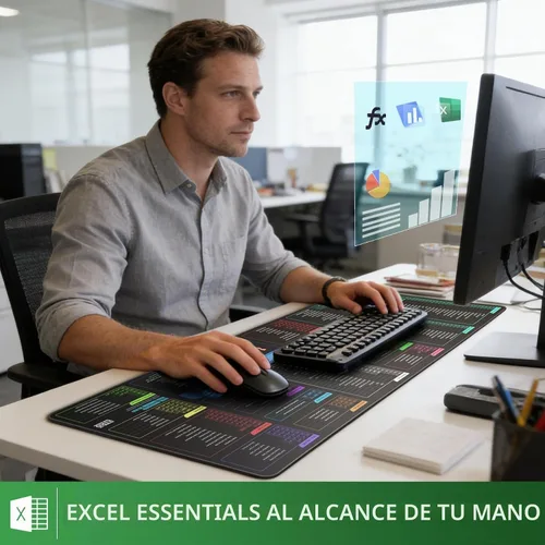 Vista 2 de KTRIO Excel Shortcuts Mousepad, Desk Mat, 31.5 x 11.8 in, XL