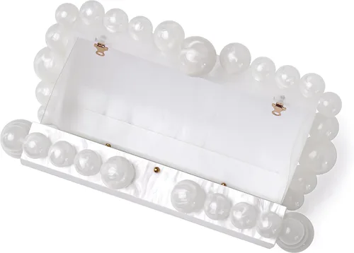 Vista 5 de Bolso de noche dorado, bolso de mano geométrico de noche, bolsos dorados metálicos, bolsos de noche para bodas, fiestas y noches formales