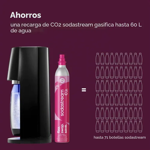 Vista 8 de SodaStream - E-TERRA - Máquina de soda PAQUETE DE VALOR 3 niveles automáticos de carbonatación Incluye 2 cilindros de CO2, 3 botellas aptas