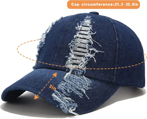 Vista 7 de XYIYI Gorra de béisbol vintage desgastada de algodón ajustable para mujeres y hombres