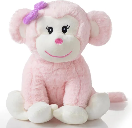 Vista 9 de HollyHOME Monkey Stuffed Animal, Cute Cuddly Stuffed Monkey Plush,12” Brown Marrón
