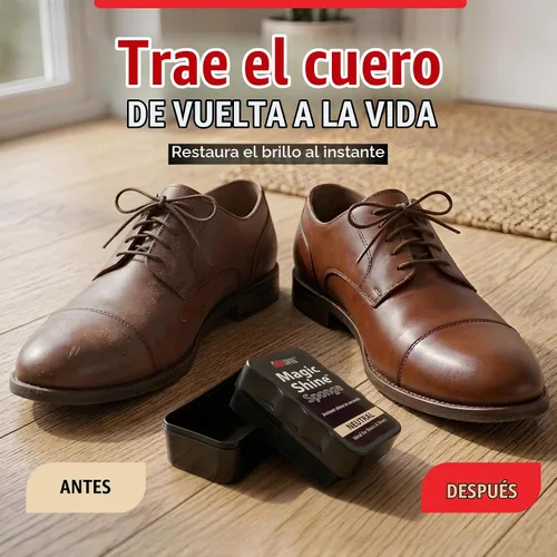 Vista 3 de JobSite – Esponja abrillantadora instantánea para botas y zapatos de cuero Express Paquete negro y neutro