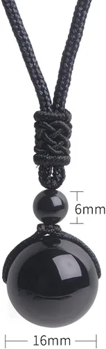 Vista 12 de iSTONE Collar unisex con dije de cuentas redondas auténticas, cadena de cuerda negra de 24 pulgadas para hombres y mujeres