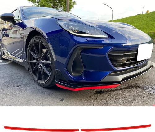 Vista 5 de FREEMOTOR802 Compatible con Subaru BRZ Coupe 2022-2025 con borde delantero de 2 puertas + protector de labios rojo EPDM + delantales traseros +
