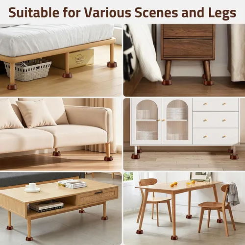 Vista 7 de Bloques de Madera para Elevar la Cama - Extensoes de Altura para Muebles de 1 Pulgada en Círculo para Sofá, Sofá Cama, Escritorio, Silla, Mesa, Base