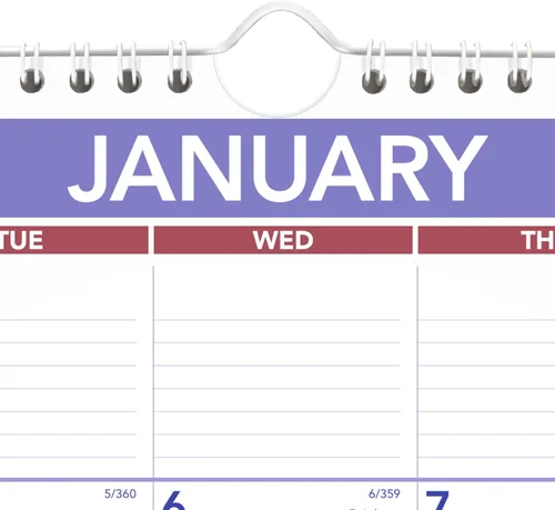 Vista 4 de AT-A-GLANCE Calendario de pared 2027, mensual, planificador de 15 x 12 pulgadas, bloques diarios a rayas (PM82827)