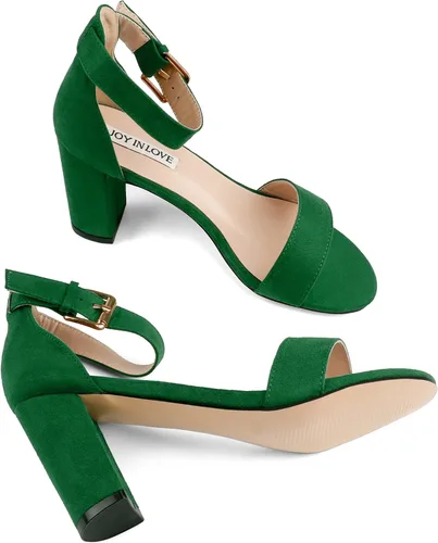 Vista 4 de JOY IN LOVE Sandalias de tacón alto con correa al tobillo para mujer de 3.5 pulgadas