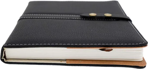 Vista 8 de Juego de cuadernos de tapa dura, cuaderno de papel grueso clásico a rayas con lazo para bolígrafo y bolígrafo, A5 192 páginas, cubierta dura de piel