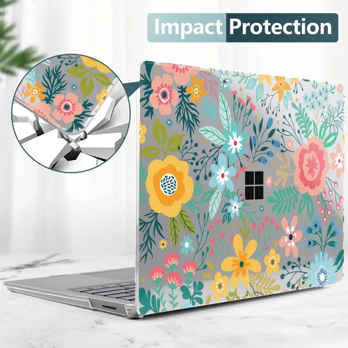 Vista 6 de TWOLSKOO Funda para portátil Microsoft Surface Go 2/1 de 12.4" lanzada con el modelo 1943/2013, carcasa rígida de plástico protectora y cubierta