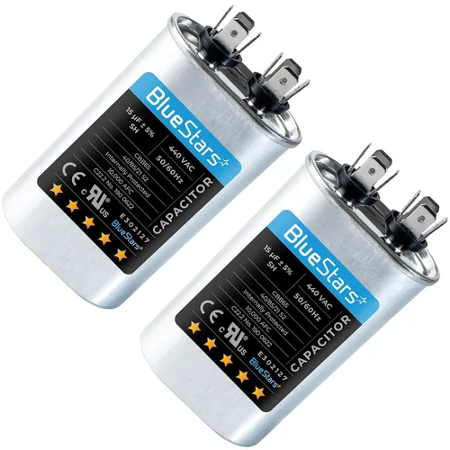 Vista 13 de [Certificado UL] BlueStars 70/7.5 uF 70+7.5 MFD 370 o 440 voltios VCA Condensador redondo de doble funcionamiento, compatible con aire acondicionado