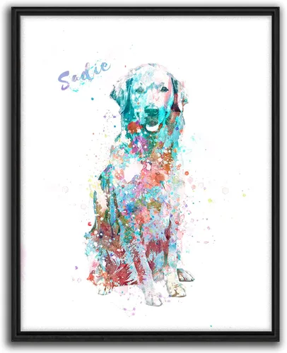 Vista 41 de Personal-Prints Regalo de arte personalizado para pared de perro, impresión artística moderna personalizada única de estilo acuarela La raza