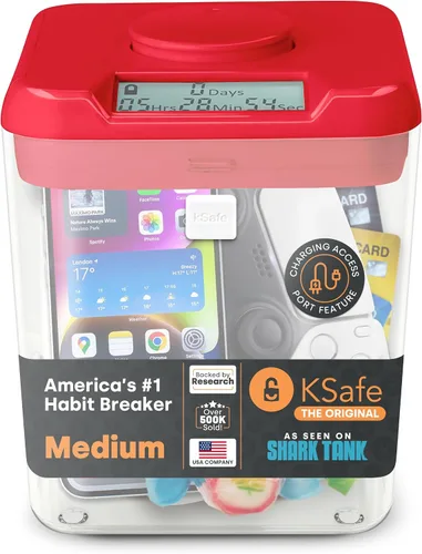 Vista 15 de KSafe - Caja de bloqueo con temporizador para teléfonos, aperitivos y medicamentos, caja fuerte para celulares, cárcel y alimentos con temporizador