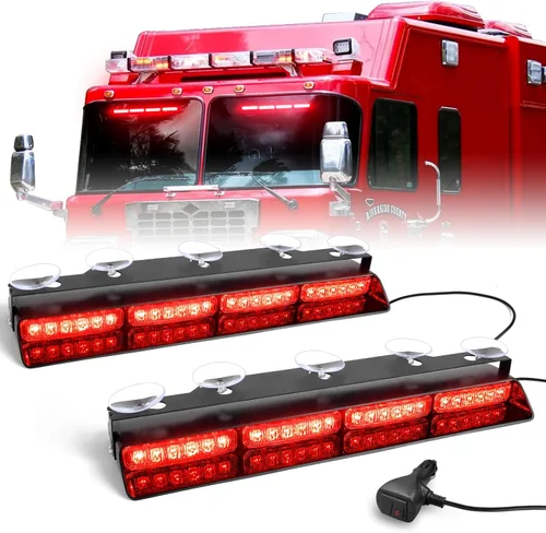 Vista 14 de HLauto Luces estroboscópicas de emergencia 6Z4J: luces de seguridad blancas ámbar de 2 x 16.8 pulgadas, 48 luces LED intermitentes de advertencia