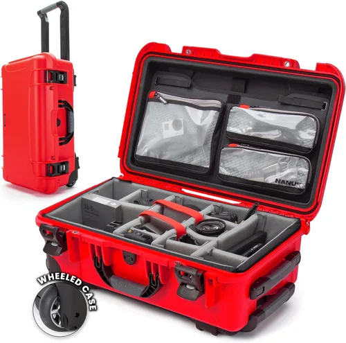 Vista 11 de Nanuk 935 - Maletín rígido impermeable con ruedas vacío Includes Padded Divider and Lid Organizer, Nk-7 Resin Shell, Polyurethane Wheels, Exterior