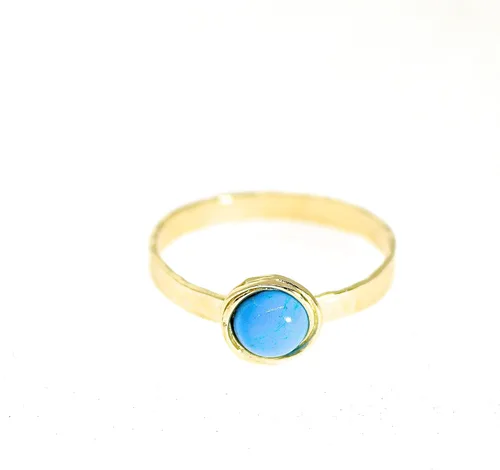 Vista 69 de Anillo de oro de piedras preciosas, anillo de piedra chapada en oro de 14 quilates, anillo de piedra apilable, anillo de oro de piedra pequeña