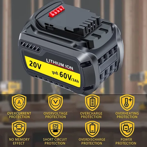 Vista 3 de DTK DCB609 - Repuesto para batería Dewalt de 60 V, DCB609 DCB606 DCB612 180Wh para baterías de 20 V 60 V, 2 paquetes