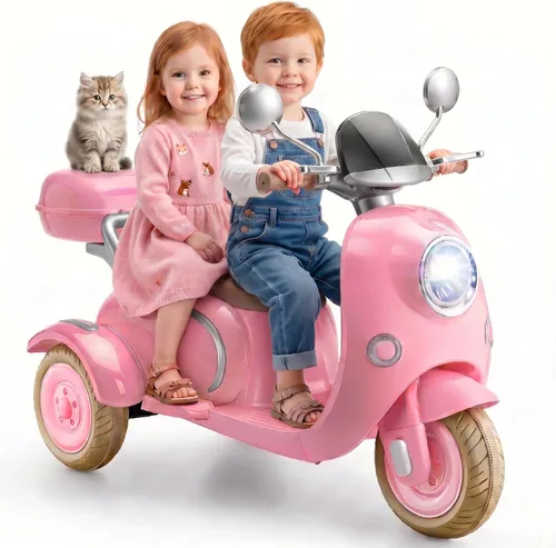 Vista 10 de Hikole Motocicleta eléctrica de 12 V y 3 ruedas para niños a partir de 3 Verde militar