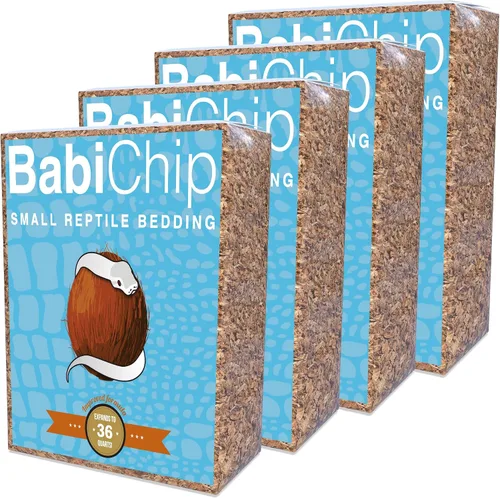 Vista 5 de BabiChip - Sustrato de chips de coco para reptiles, 6 cuartos de galón, ropa de cama suelta de tamaño pequeño para pitones de bola, otras