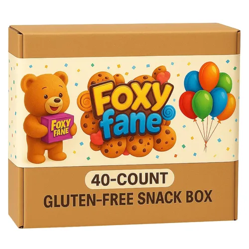 Vista 3 de Foxy Fane Caja de aperitivos saludables sin gluten de 40 unidades – Paquete de regalo premium para vacaciones, Navidad y Año Nuevo lleno de papas