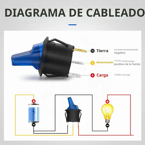 Vista 4 de DaierTek Interruptor de palanca basculante iluminado con certificación UL, 12 V, 20 A, encendido/apagado, 3 pines, redondo, LED, iluminado, mini