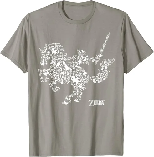 Vista 25 de The Legend of Zelda Camiseta con diseño de símbolos de caballo Azul Marino