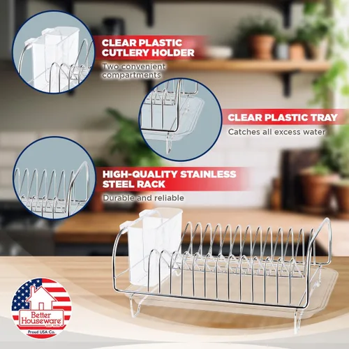 Vista 4 de Better Houseware 3423 - Juego de escurridor compacto de acero inoxidable, 12 x 9 x 5 pulgadas