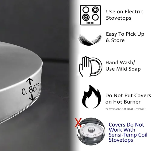 Vista 4 de Banksy Fundas para Quemadores de Estufa Eléctrica, Juego Divertido de 4 Redondos de 8 Pulgadas y 10 Pulgadas, Cubierta de Metal para Gas, Ojos