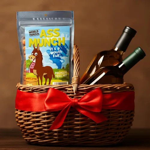 Vista 2 de Ass Munch Spicy Trail Mix - Divertido diseño de burro - Regalo de Navidad para marido - Regalos comestibles para hombres - Mezcla picante, fabricado