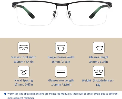 Vista 2 de SooGree Blue Light Blocking Multifocus Progressive Reading Glasses Bifocal Far and Near Dual Purpose for Men Reading Glasses
